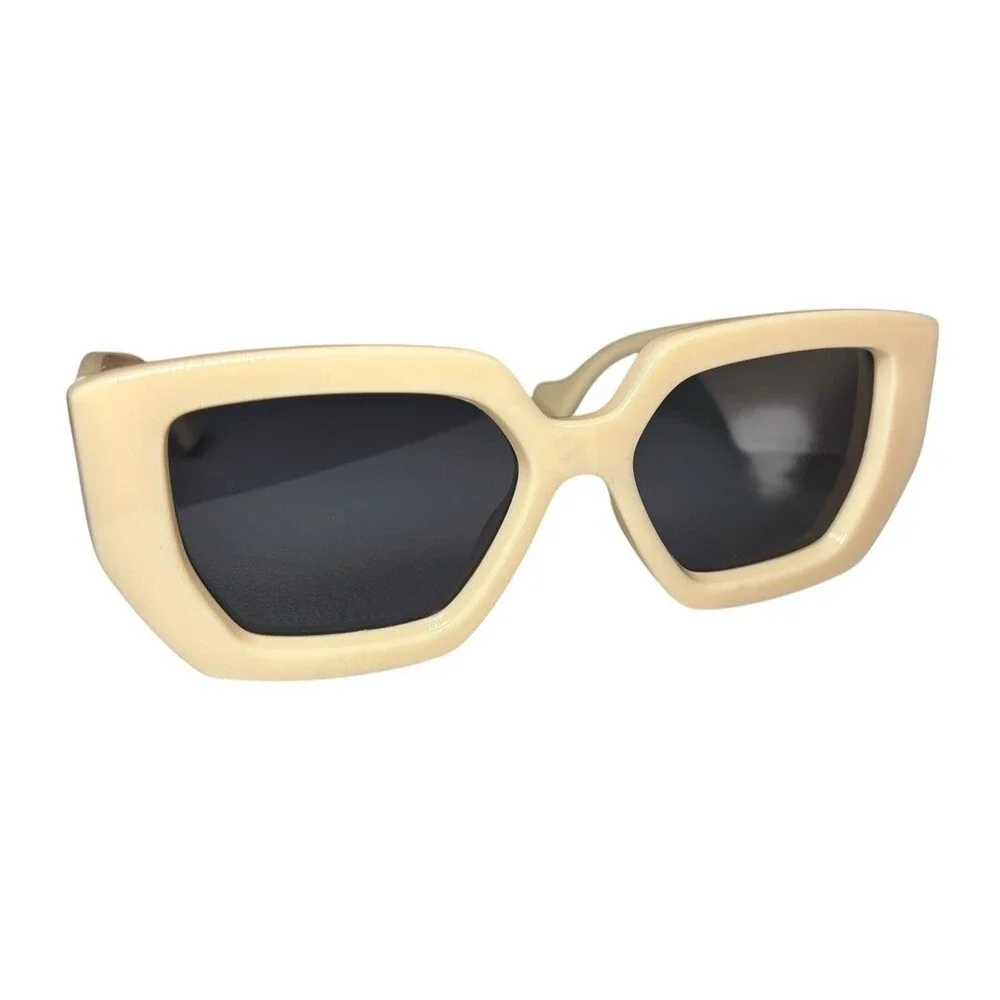 NEW Chunky Thick Square Frame Ivory Shades of Taylor Sunglasses
